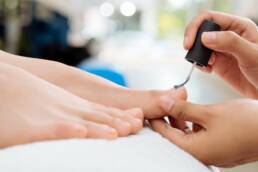 Pedicure treatments are carried out in the quiet comfort